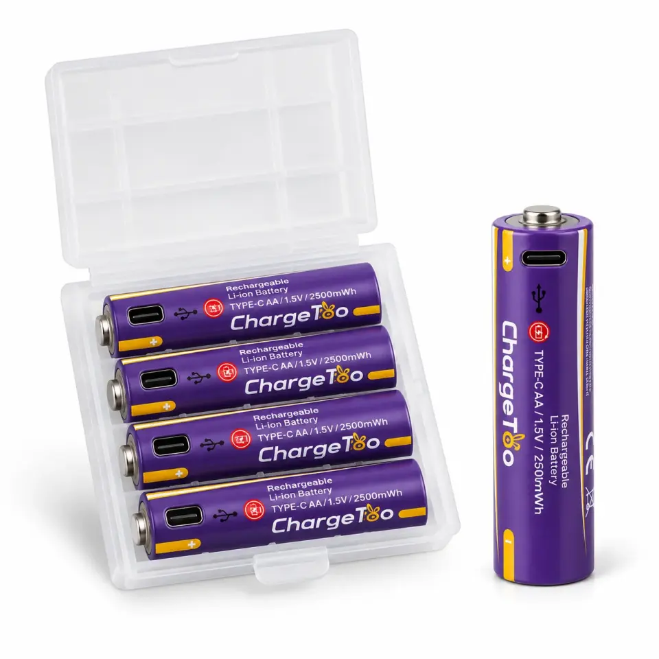 Charge Too Type-C Şarj Edilebilir Pil AA Kalem Pil – 2500mWh (4'lü)