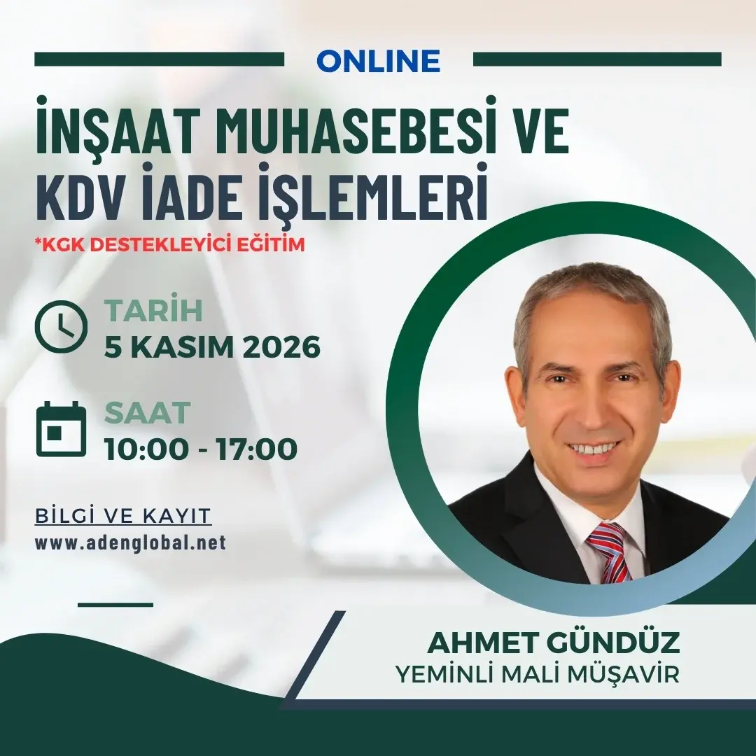 İnşaat Muhasebesi Ve KDV İade İşlemleri Eğitimi